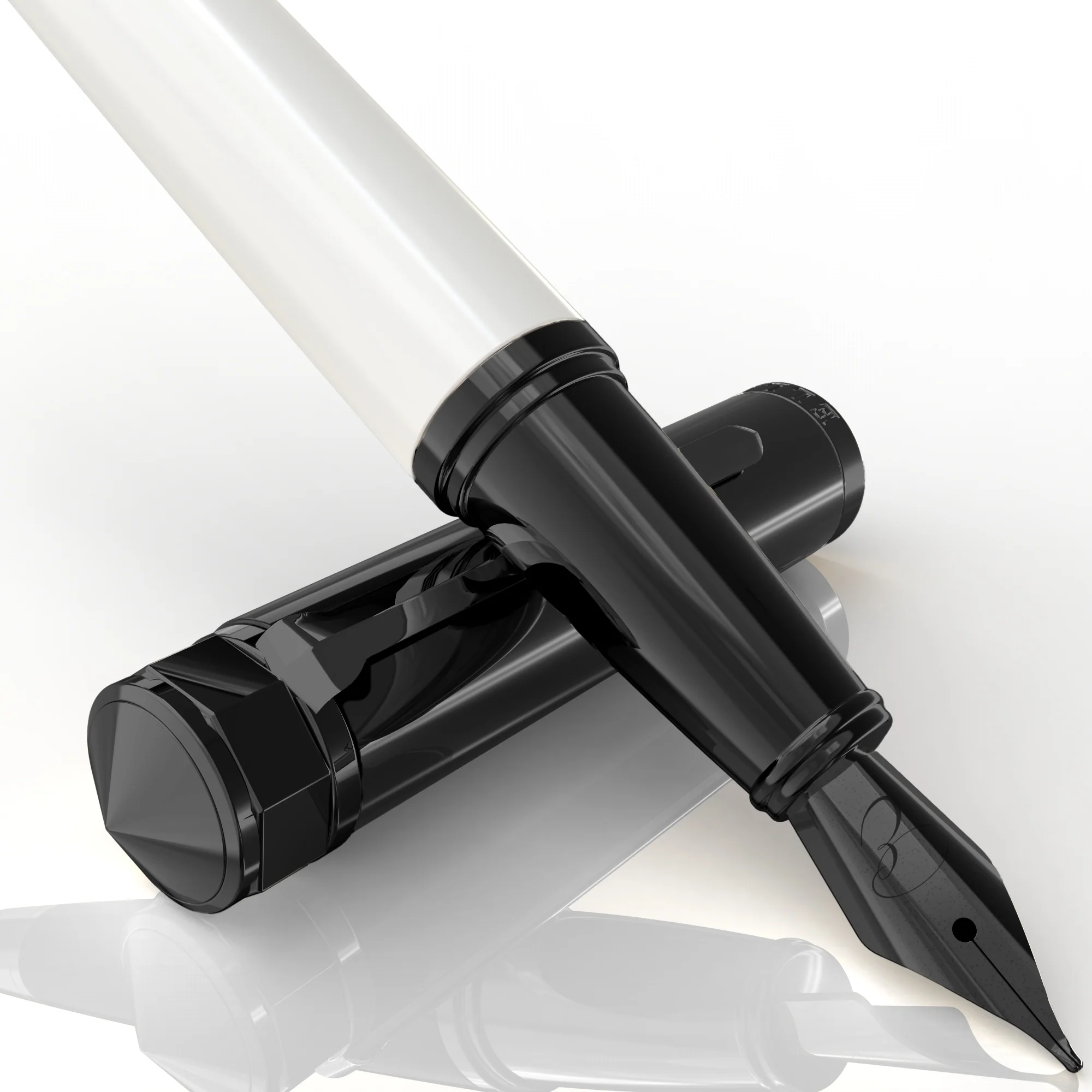 Ebony White Fountain Pen - Image 3