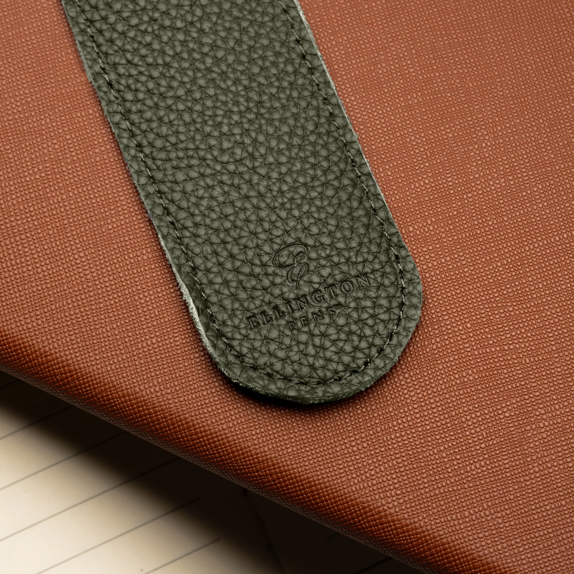 Khaki Green Leather Pen Sleeve with Gift Box - Image 8
